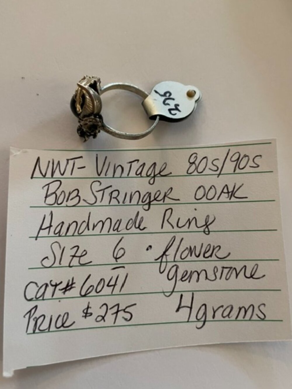 NWT Vintage Sterling Silver Ring Sz 6 Handmade Boho Bob Stringer Y2K 80/90s $275 - Picture 16 of 16